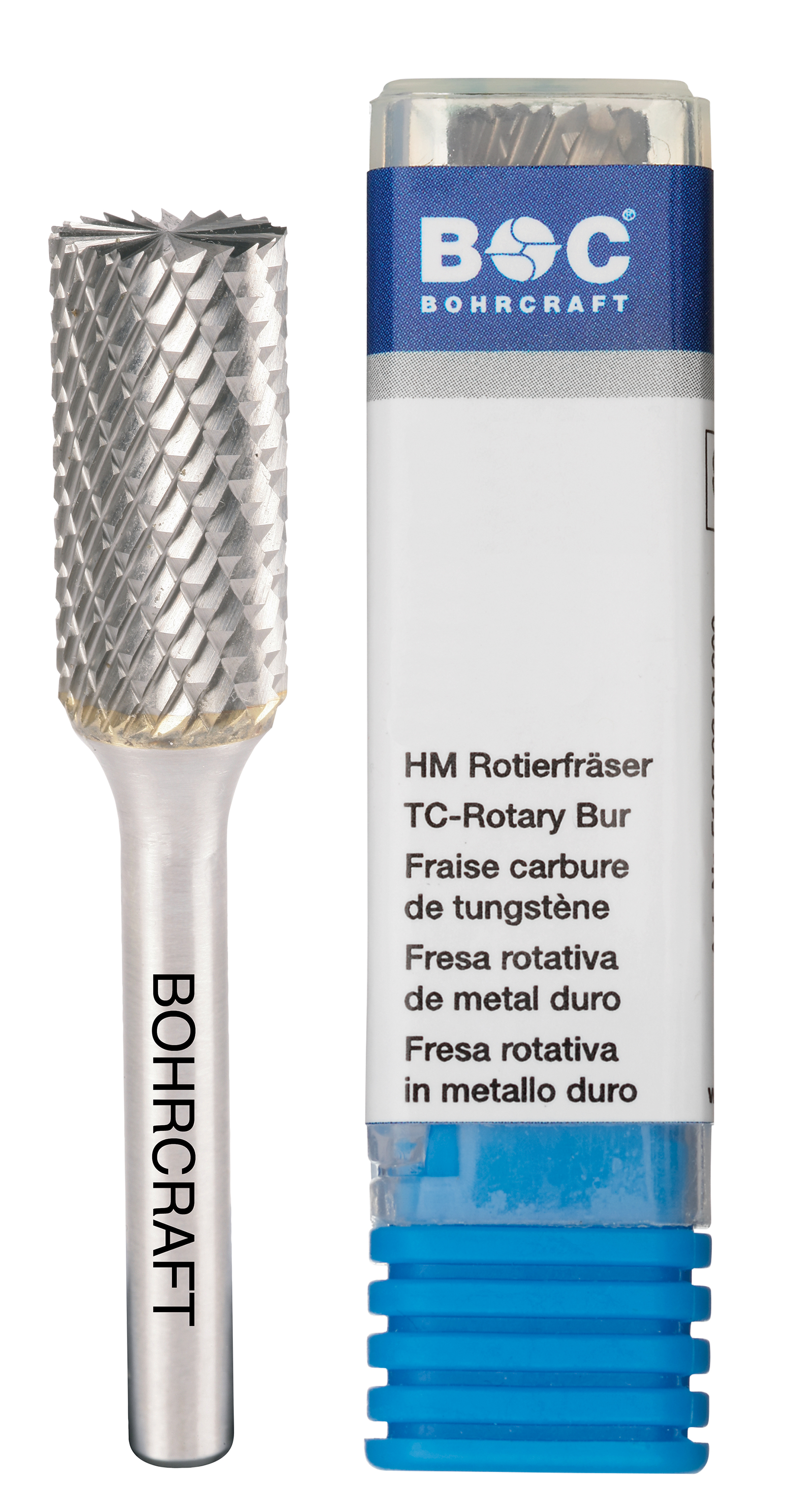 BOHRCRAFT 51060301200 Cylindrical rotary cutter in MD, shape B, DIN 8033 Z3-X TiAlN, 6 mm shank ø 12 mm - with cutting edge