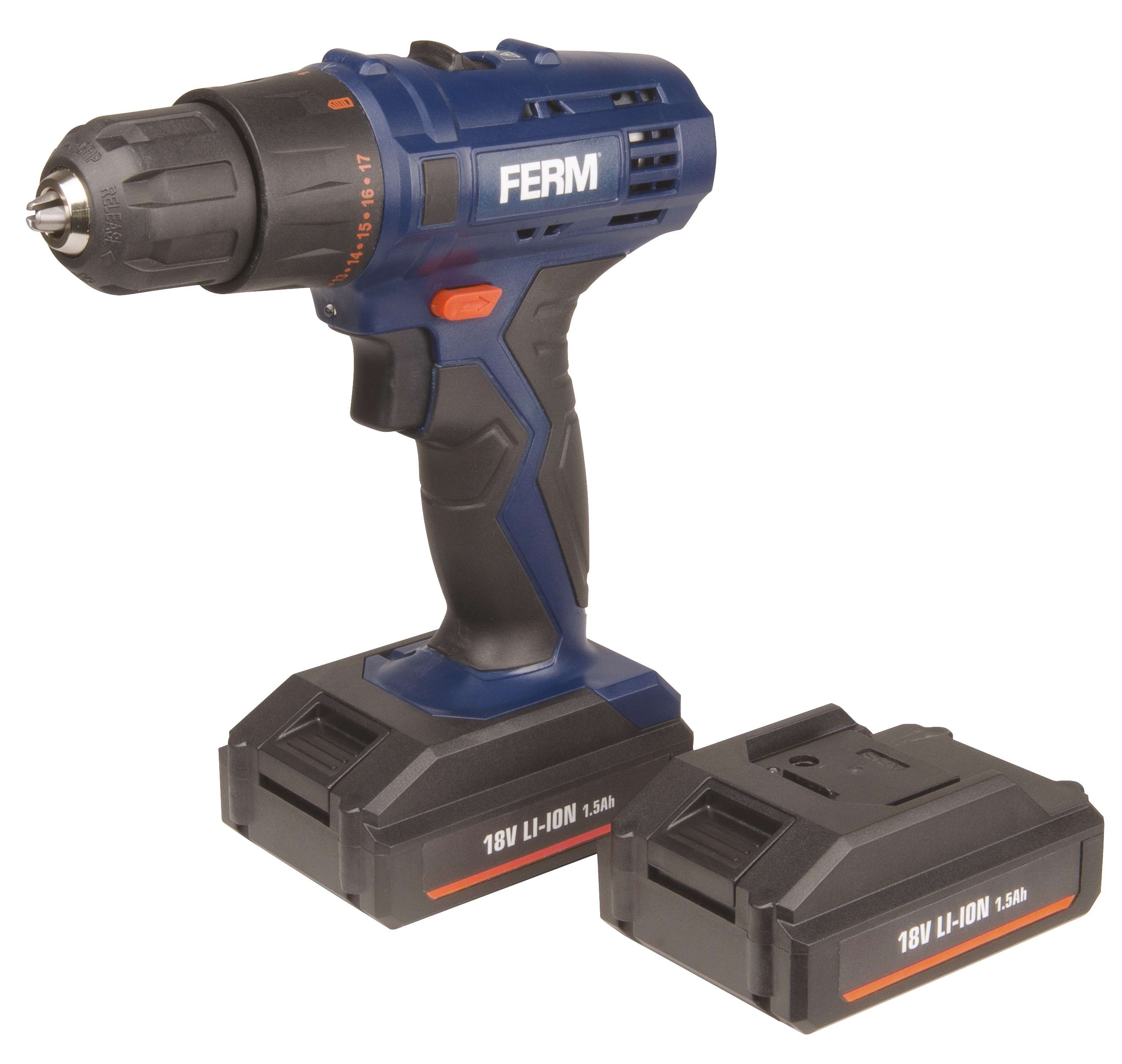 FERM CDM1120 Portable Drill Li-Ion 18V 1.5Ah, no-load speed 350-1300 rpm, weight 1.10 kg