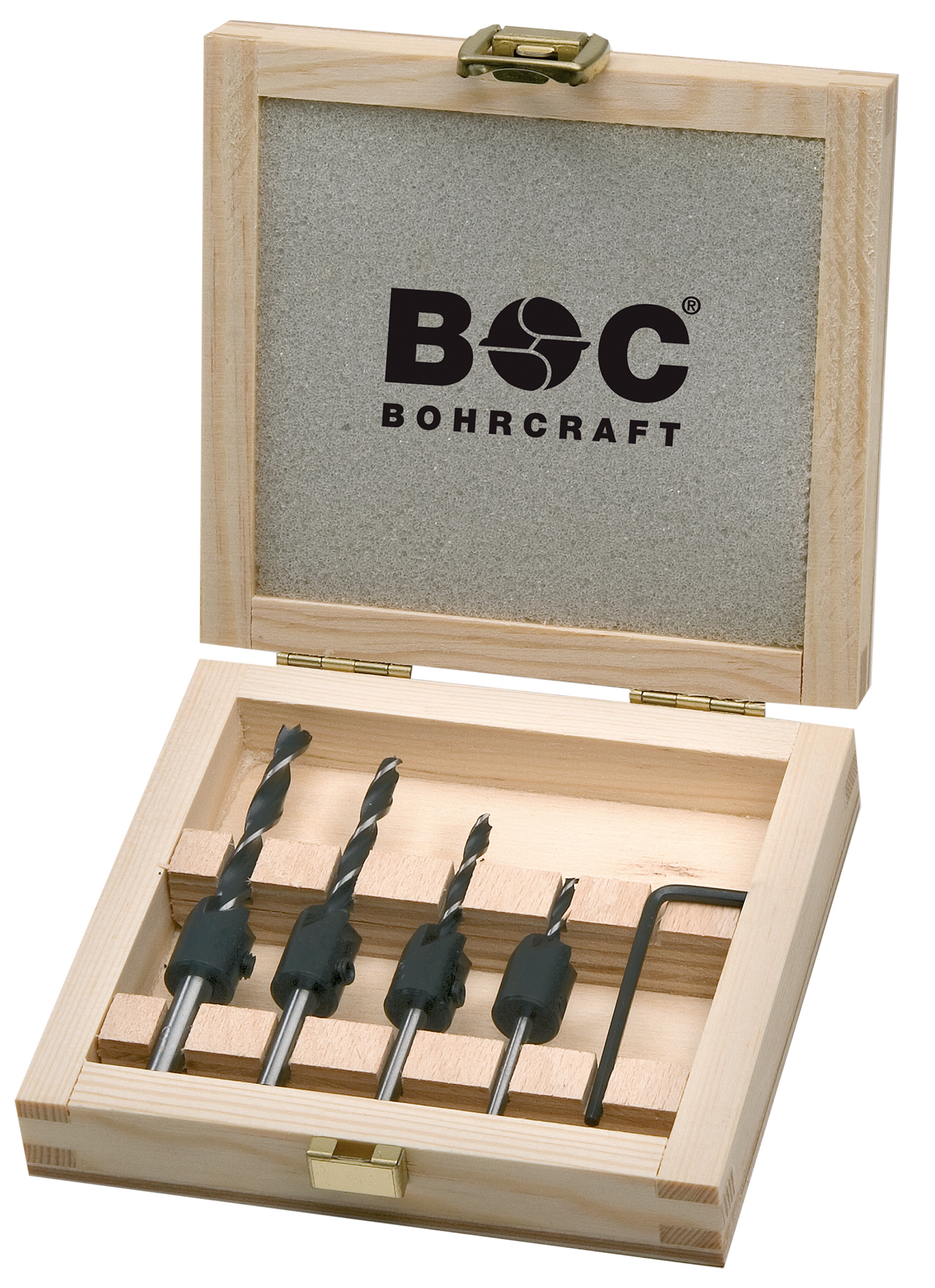 BOHRCRAFT 34501450005 90° Countersink Set 3-4-5-6 mm - Key Wooden Case