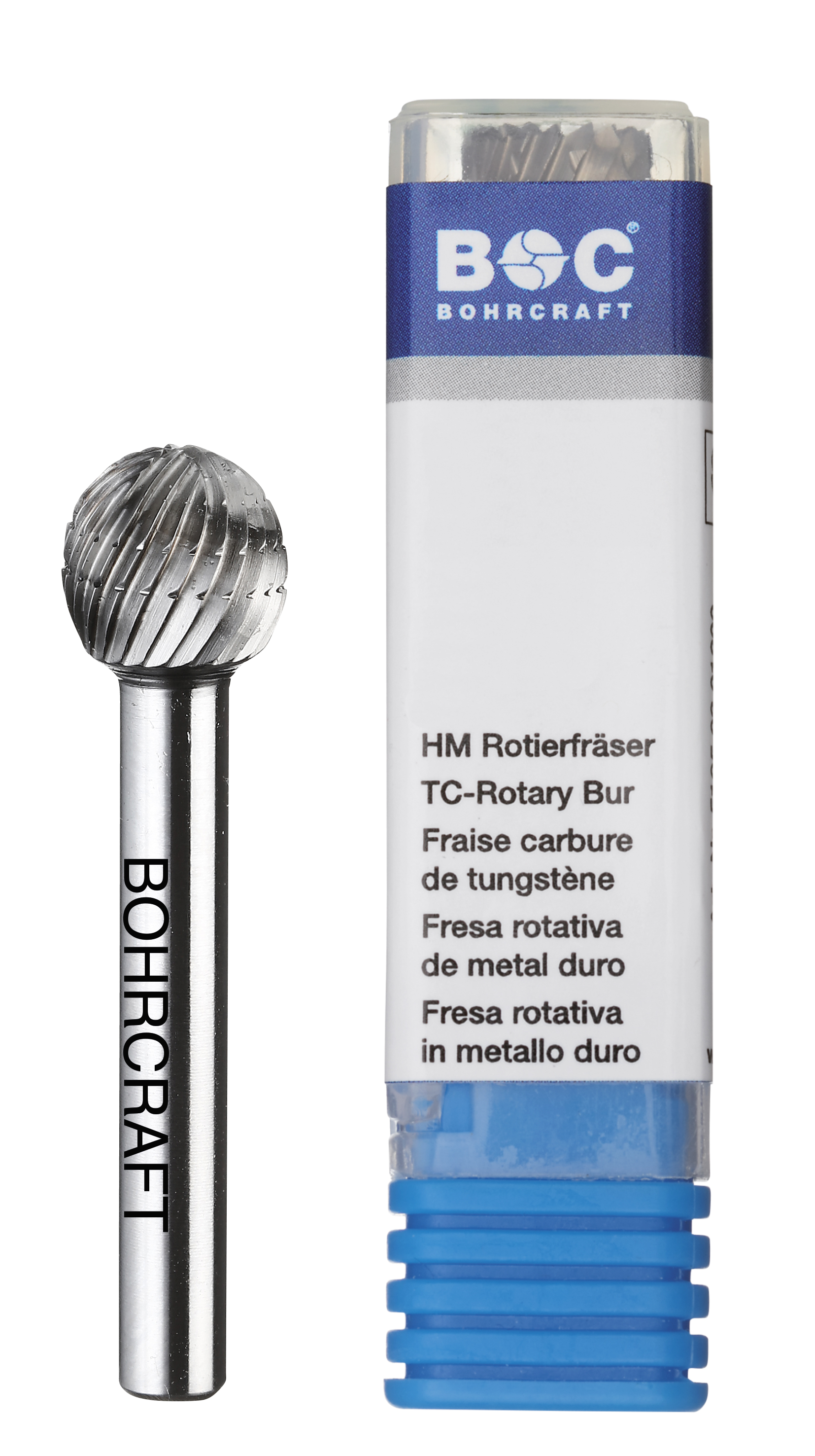 BOHRCRAFT 52150301600 HSS ball rotary cutter, shape D, 6 mm shank, 16 mm ø