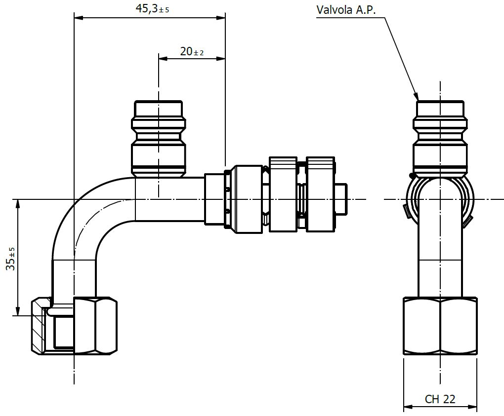 Pipe fitting FRIGOFLEX CLAMP 90° G8
