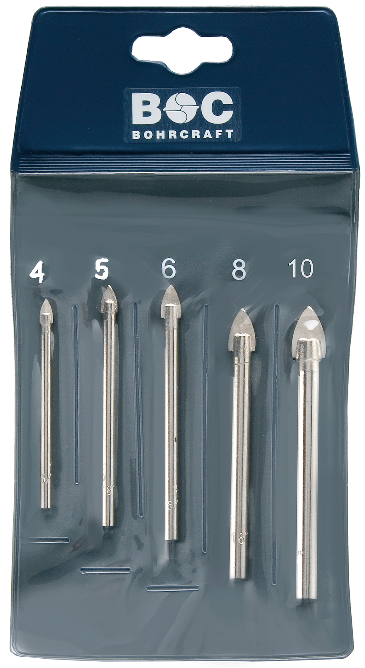 BOHRCRAFT 27000800005 Glass drill bit set 5 pcs. ø 4/5/6/8/10mm