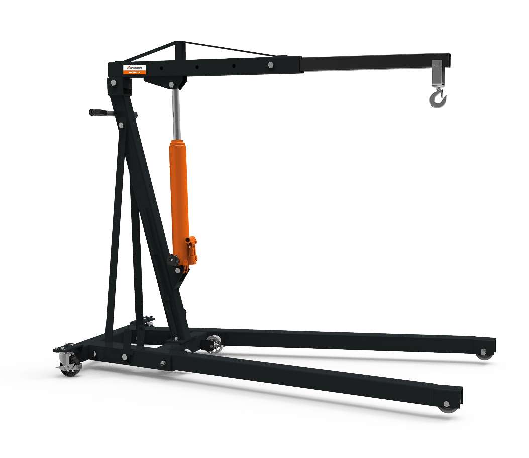 UNICRAFT 6201422 Folding press with pump capacity 0.5 - 2 t, maximum lift 2445 mm