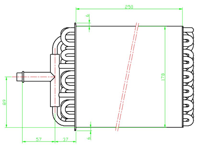 Evaporator - Sup. Exchange (W x H x D): 250 x 178 x 100