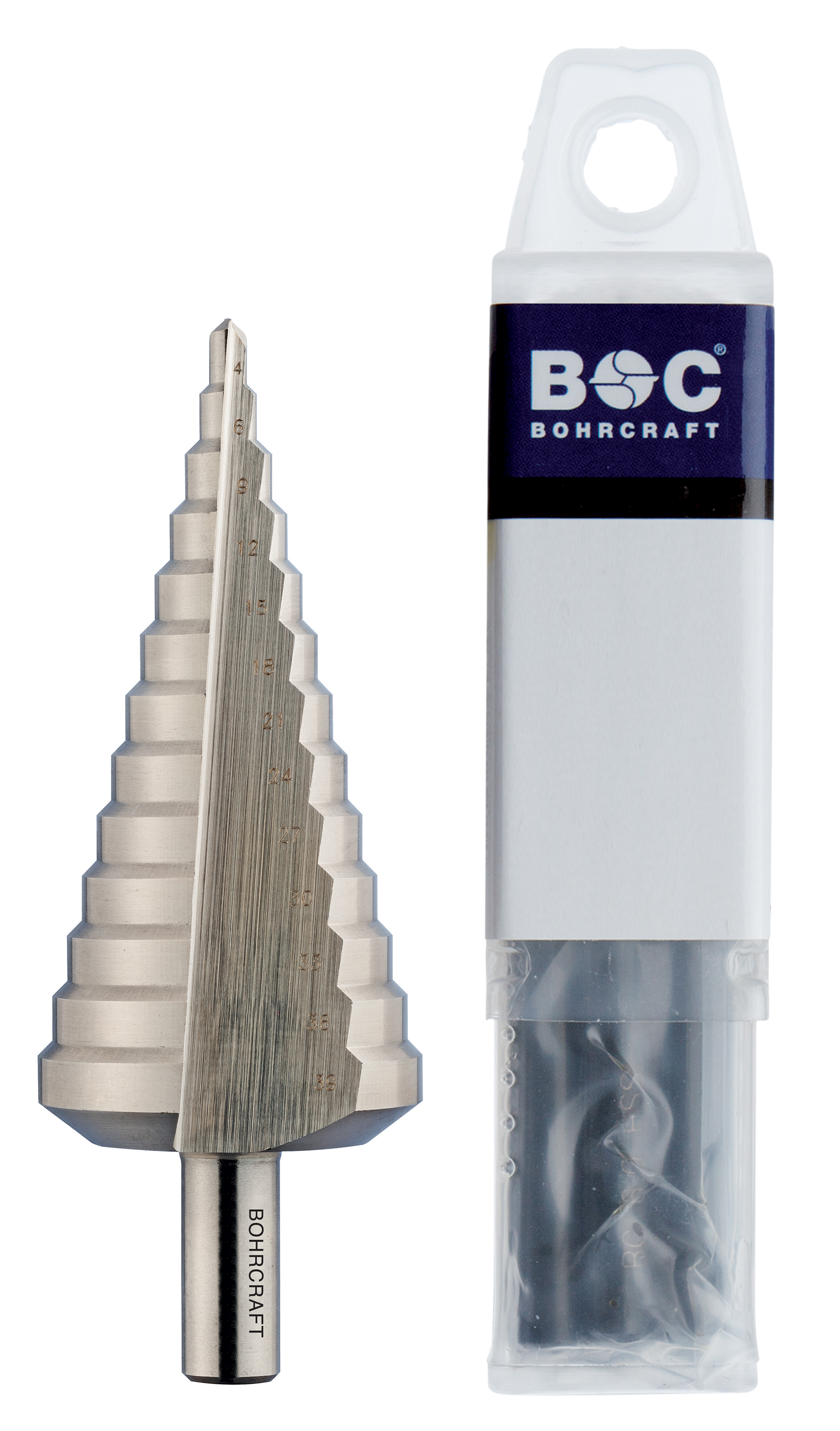 BOHRCRAFT 17600301010 HSS Step Drill Bit Grade 10, holes 5.3-38.5 mm, pack of 1 pc
