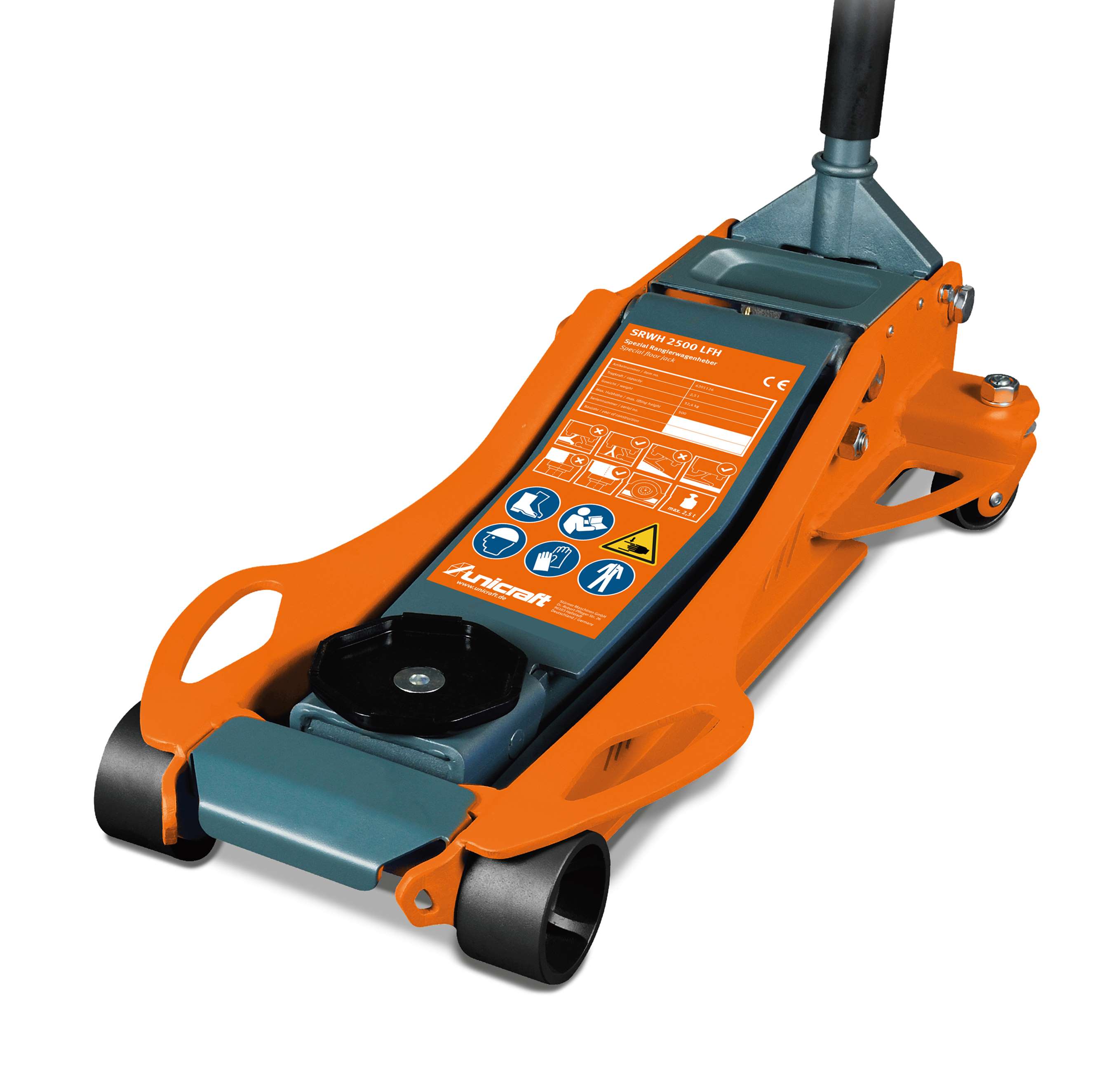 UNICRAFT 6201127 Trolley jack with a 3-ton capacity