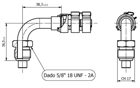 Raccordo FRIGOFLEX CLAMP 5/8 1UNF MASCHIO 90° G