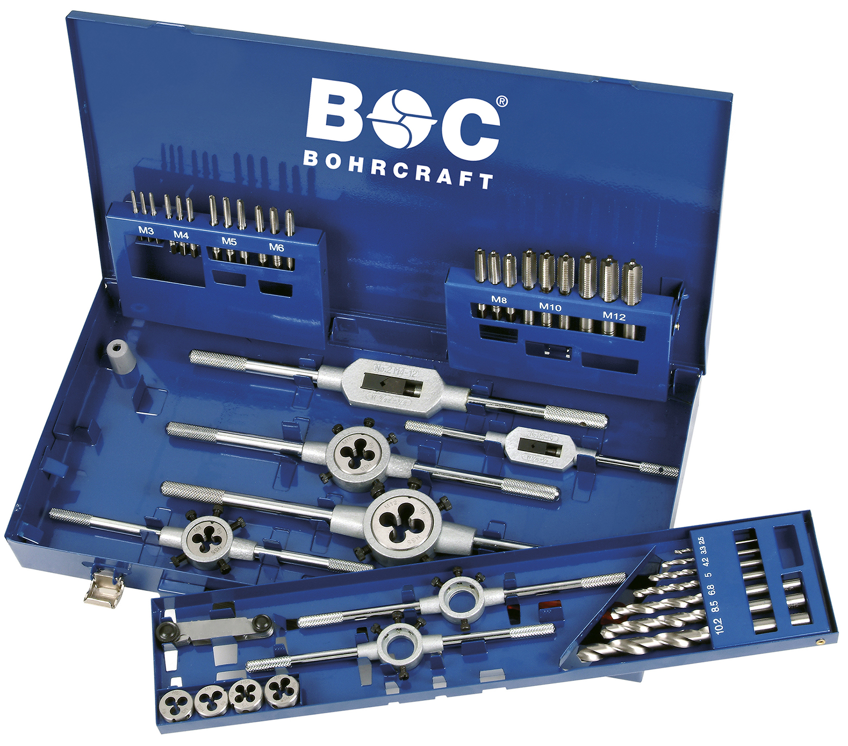 BOHRCRAFT 60001410054 54-piece set HSS-G (hand taps, dies, drills, accessories)