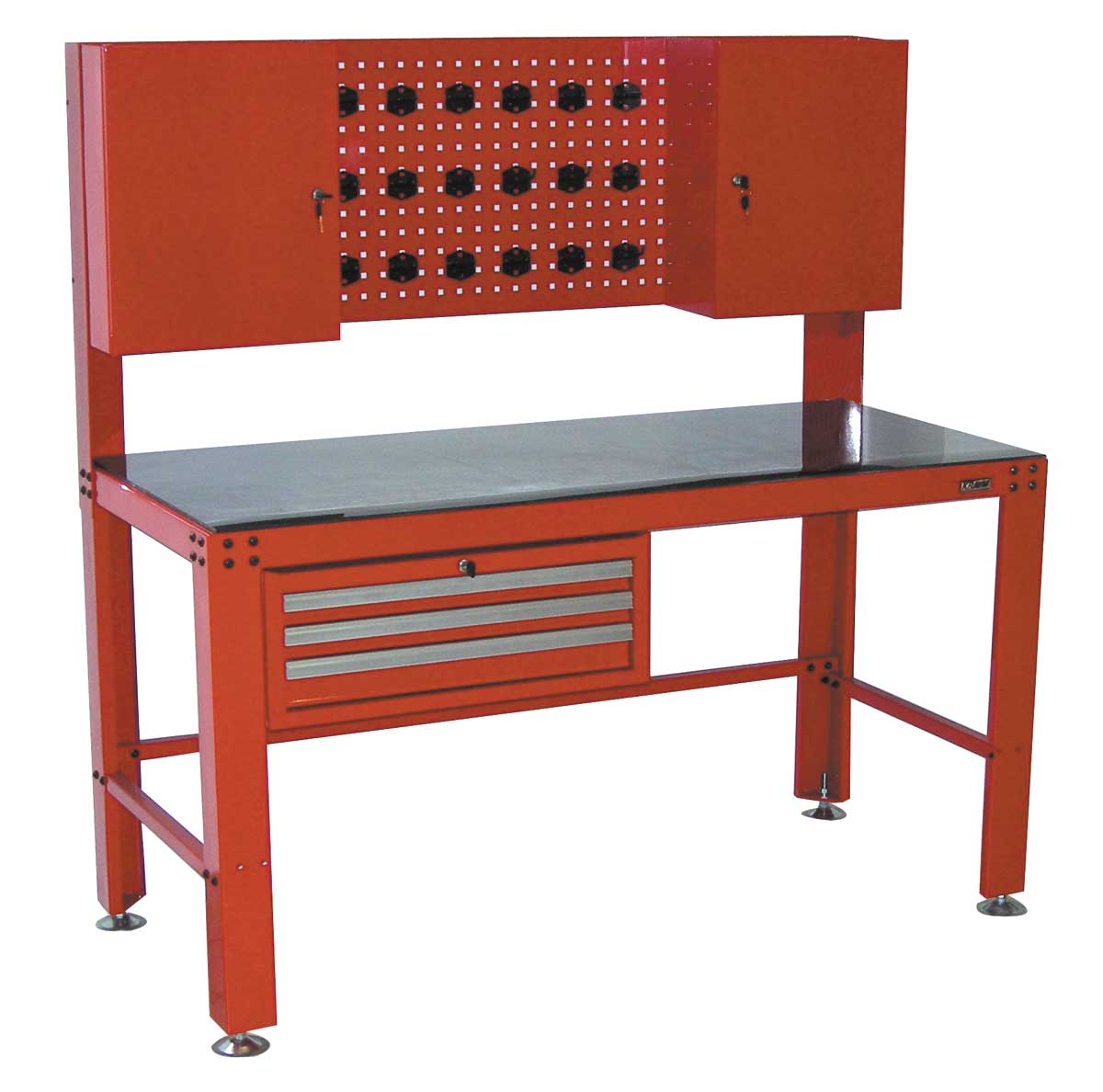 KRAVM E09007 Workbench with sheet metal shelf and 3 drawers 1,500x700x1,500 mm