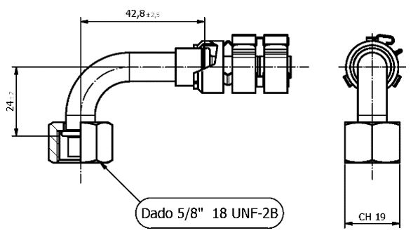 Raccordo FRIGOFLEX G6 - 90° O'RING FEMM REC
