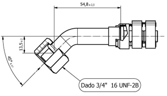 Fitting FRIGOFLEX G8 - 45° - O'RING FEMM REC