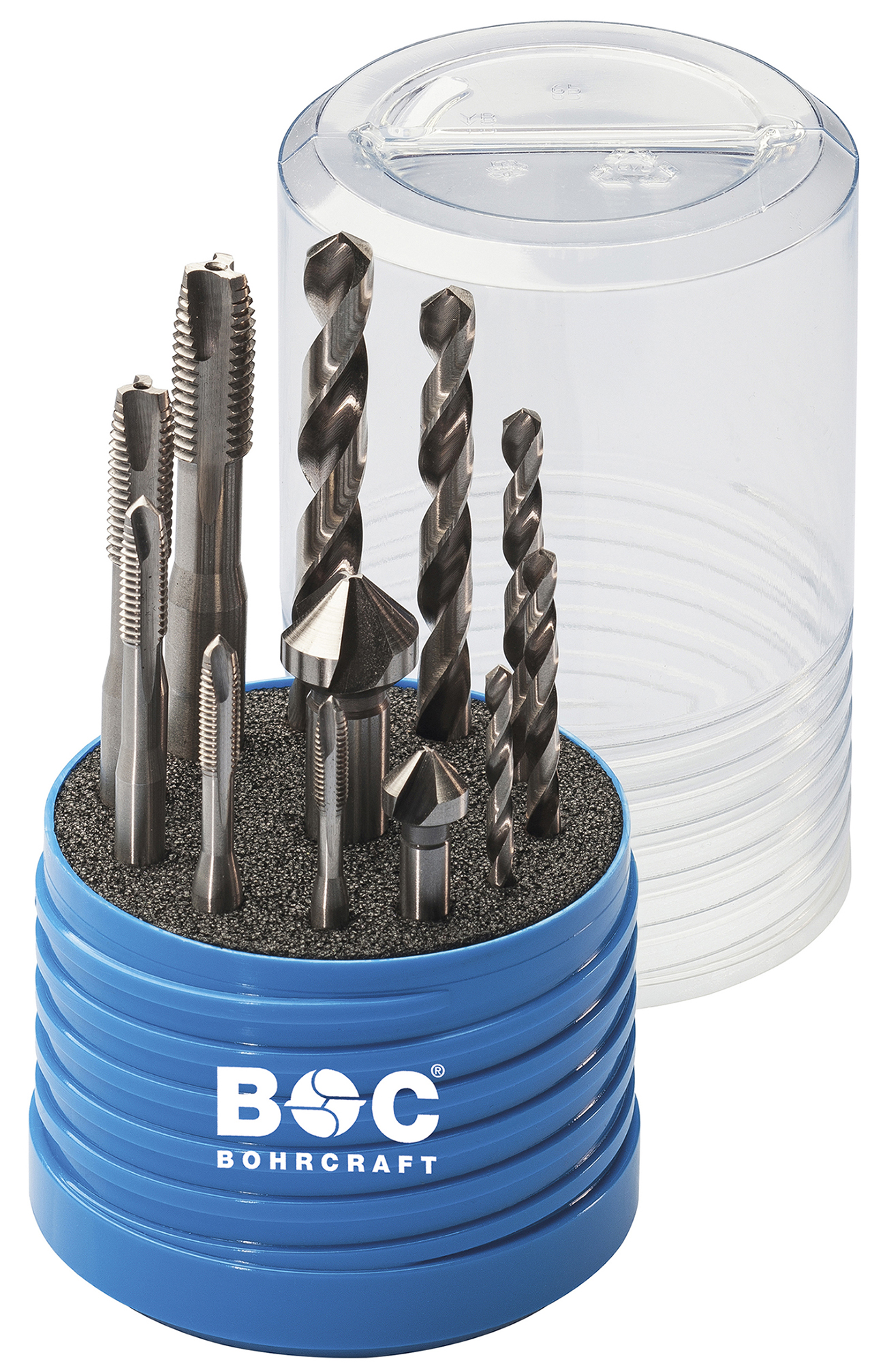 BOHRCRAFT 41421430012 Machine Tap Set, Form B, Straight Flutes, M4-M10, Countersink Bits, 12 pcs