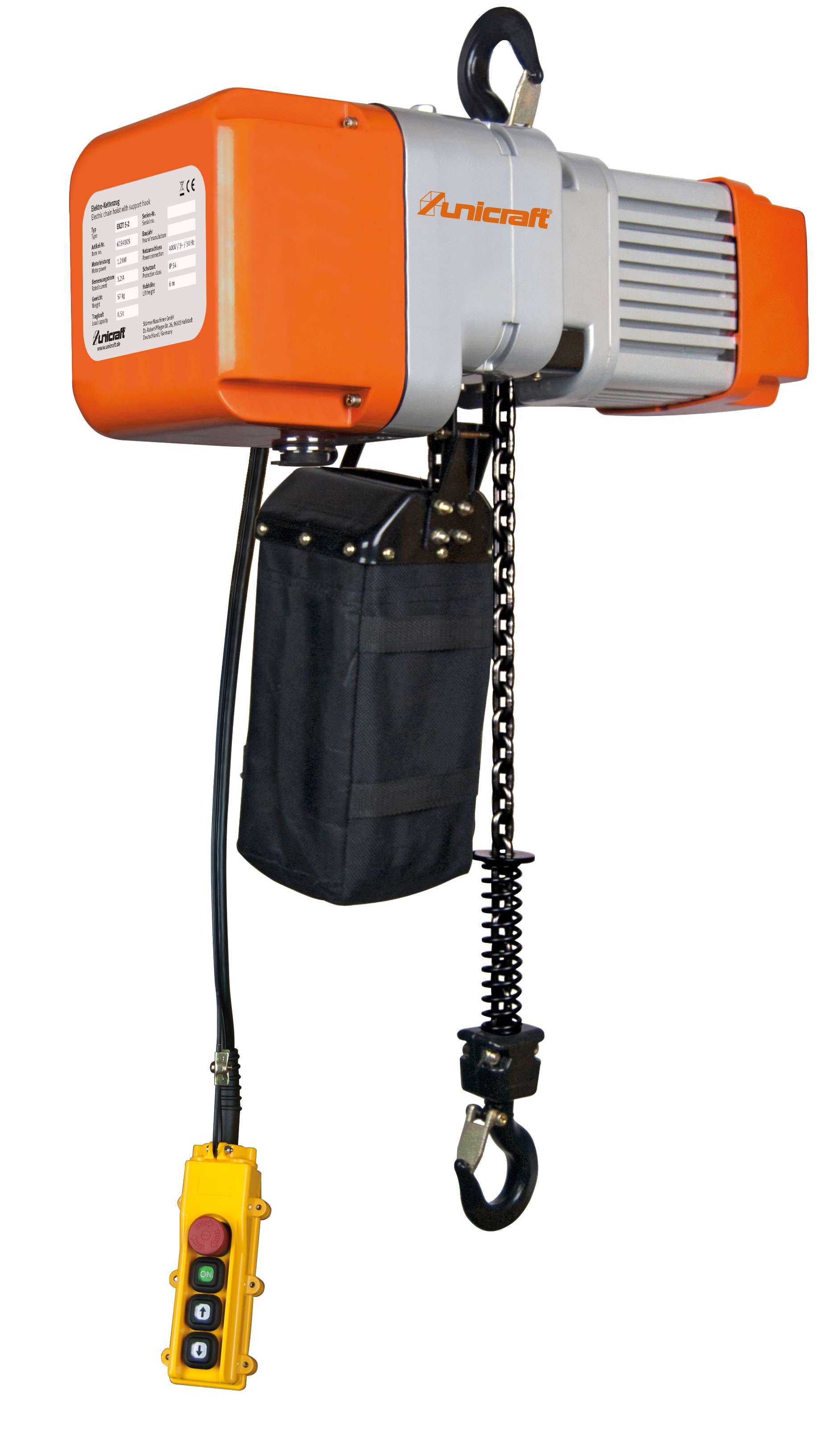 UNICRAFT 6194010 Electric chain hoist, 1 t capacity