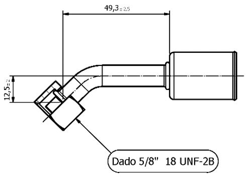 Raccordo PER Tubo 5/16 FEMMINA 45° PER Tubo G6