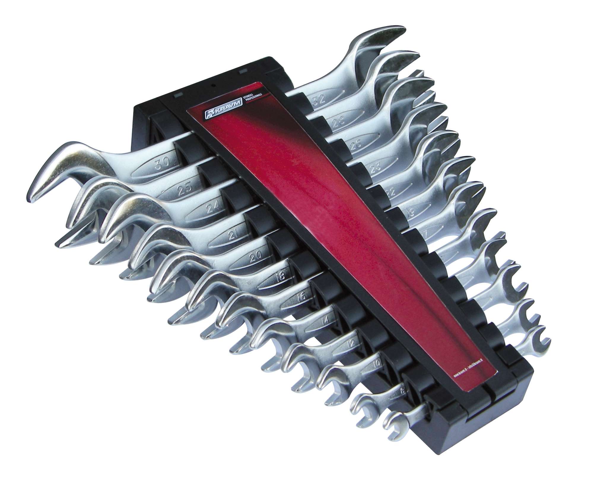 KRAVM E07004 Set of 12 open-end wrenches 6-32 mm