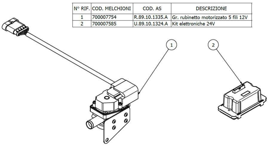 MOTORISED TAP UNIT 5 WIRES + ELECTRONICS