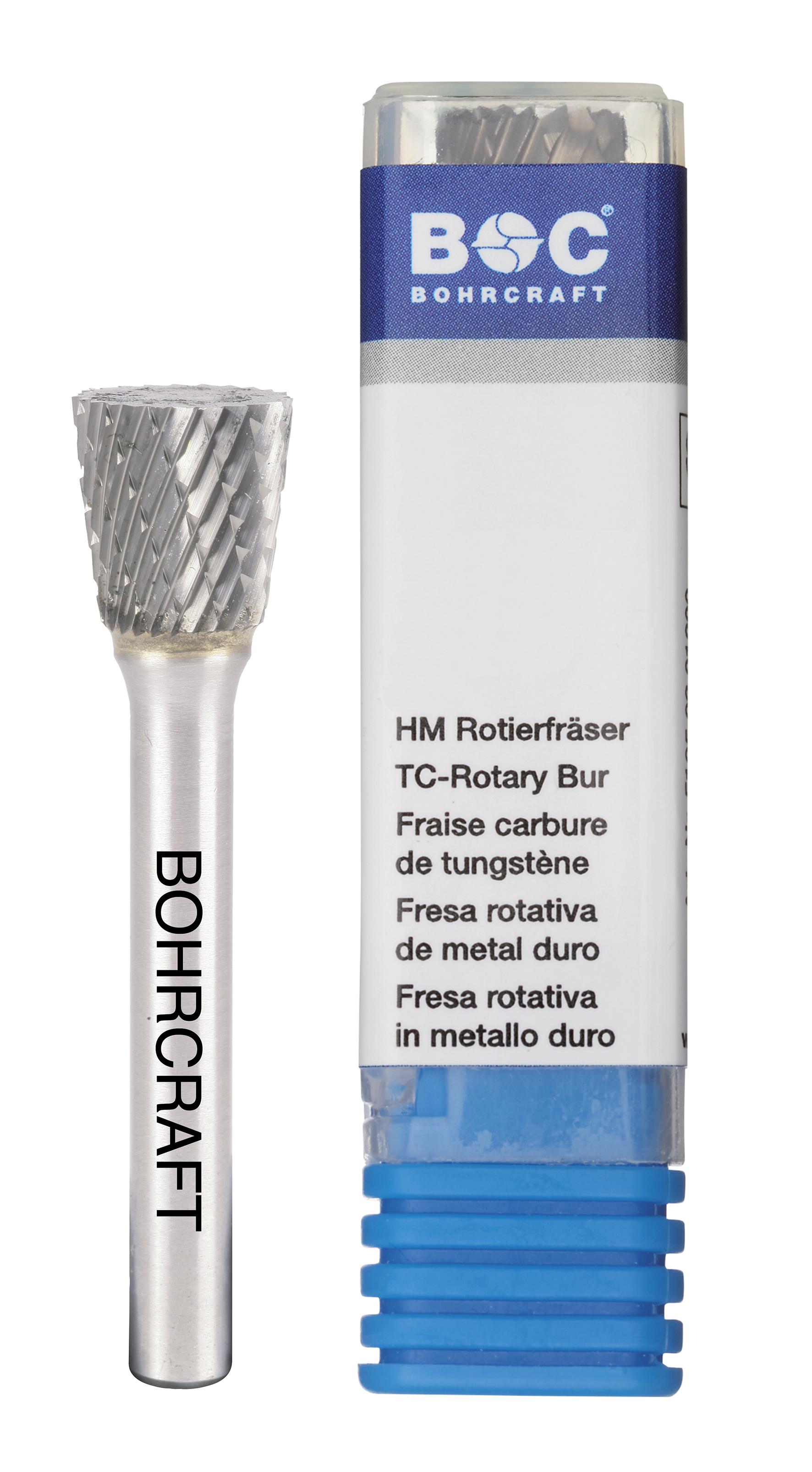 BOHRCRAFT 51600301200 Inverted cone rotary cutter in MD, shape N, DIN 8033 Z3-X, shank 6 mm ø 12 mm