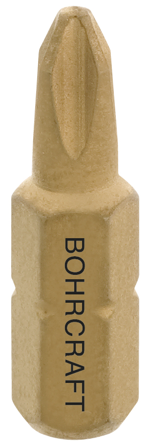 BOHRCRAFT 61211500225 Phillips screw inserts 1/4 PH2 L=25 mm, TiN coated, pack of 100 pcs
