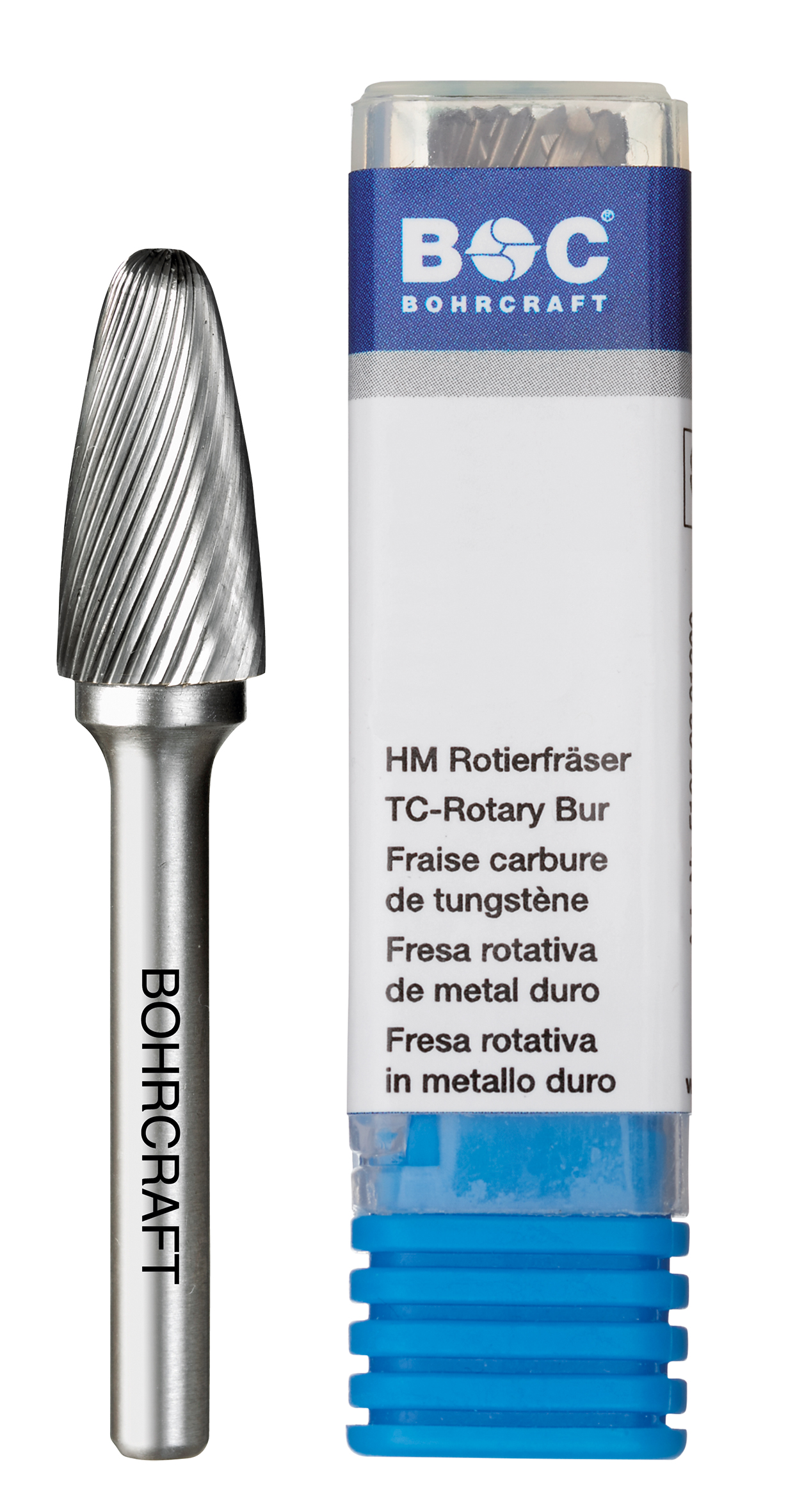 BOHRCRAFT 51290301200 Oval rotary burr in medium grit, shape F, DIN 8033 Z5, shank 6 mm ø 12 mm