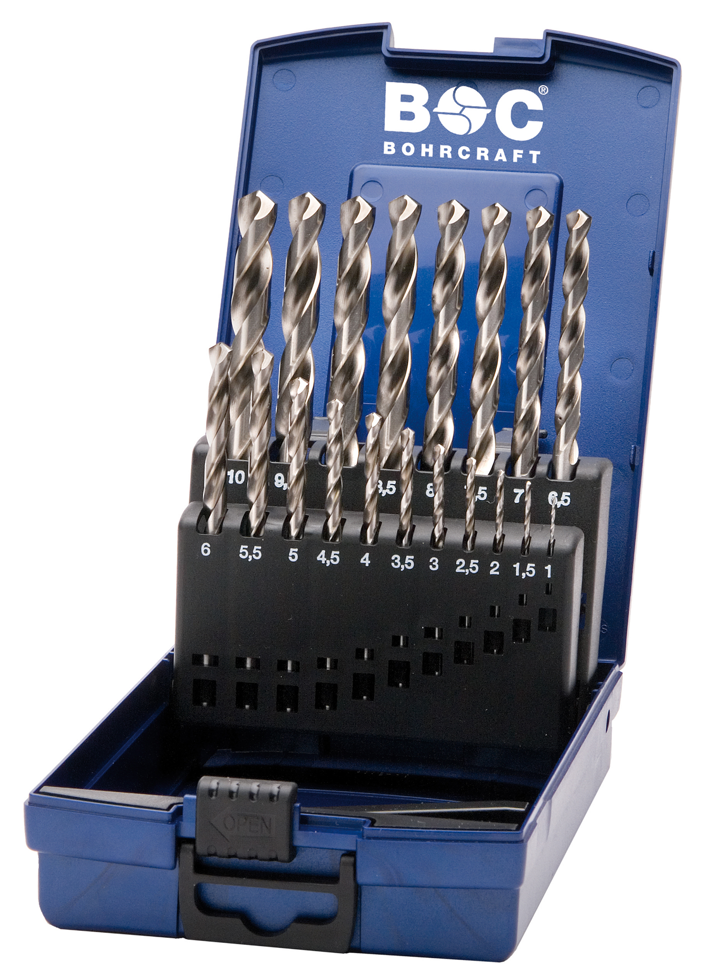 BOHRCRAFT 11211330025 Assortment of cylindrical HSS-G twist drill bits DIN 338 Split Point ø 1-13 x 0.5 mm, 25 pcs