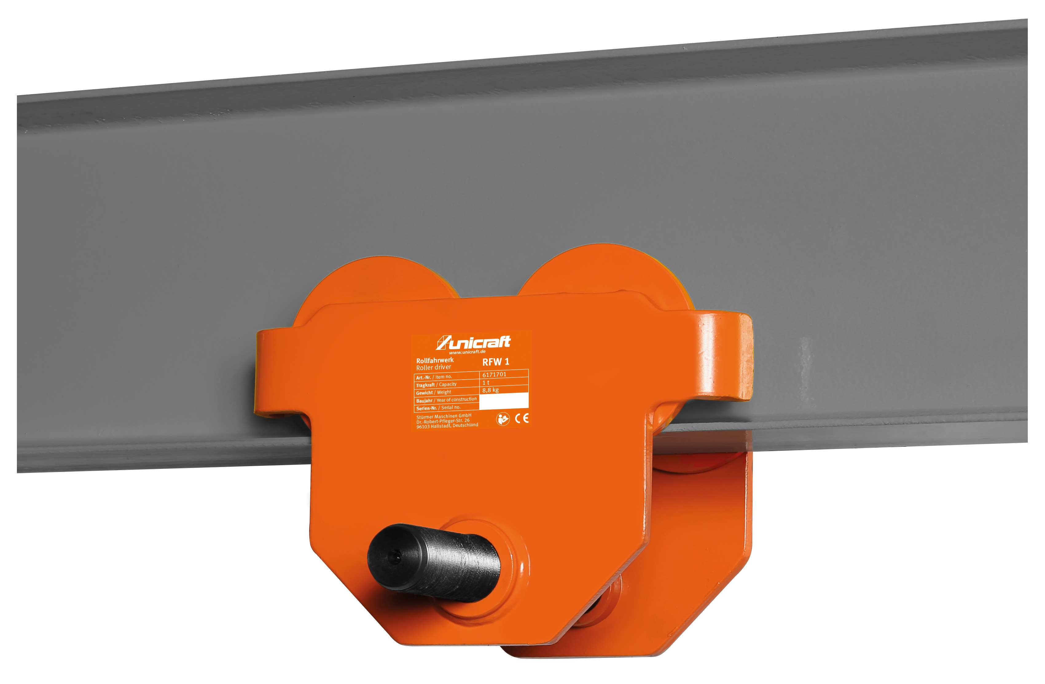 UNICRAFT 6171702 Free-running hoist trolley RFW 2, load capacity 2 t