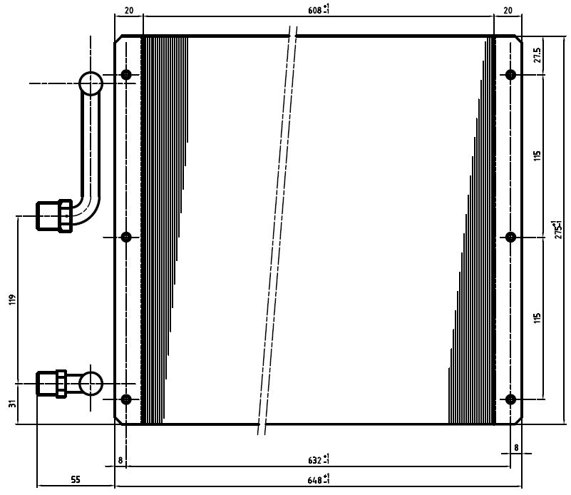 CONDENSER DIM. 608x275x65