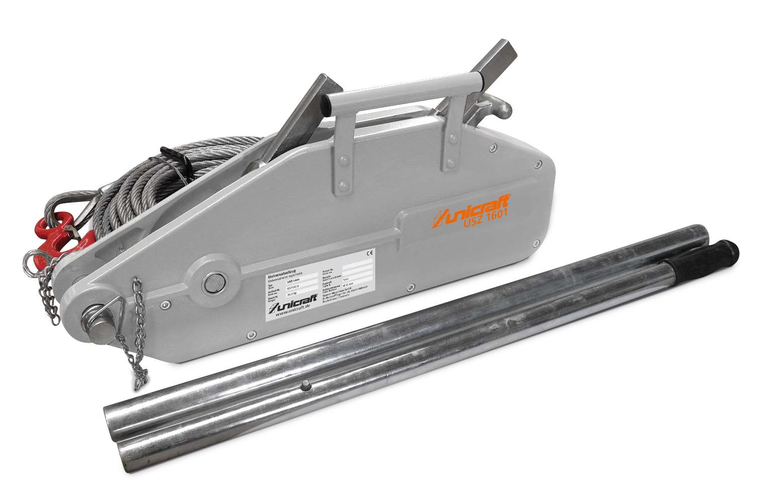 UNICRAFT 6171616 USZ 1601 Wire Rope Hoist, 1.6 t Pulling Capacity