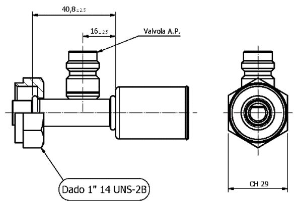 Raccordo ROTALOCK DRITTO CON V.P. Tubo 13/32