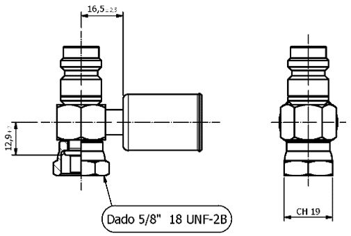 Raccordo PER Tubo 5/16 G6 FEMM. BLOCCH.90° V.A.P
