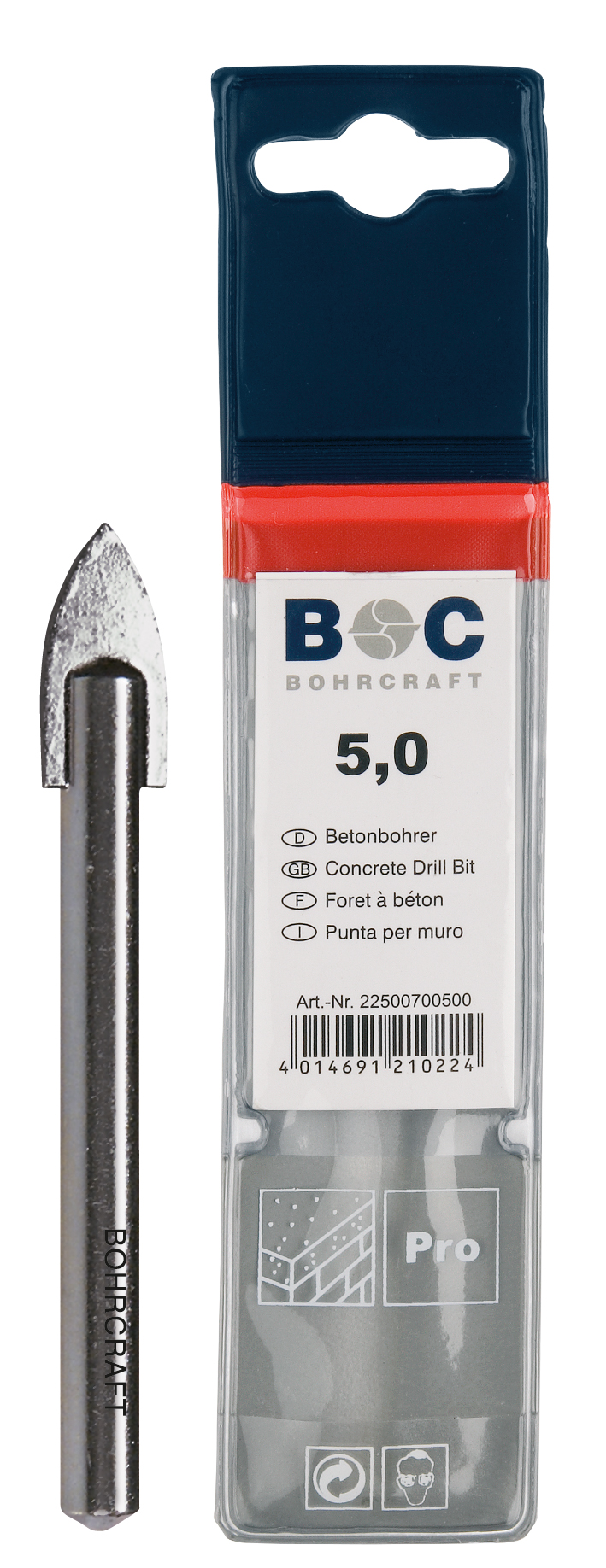 BOHRCRAFT 27000701000 Glass drill bit in MD ø 10.0 mm, pack of 1 pc