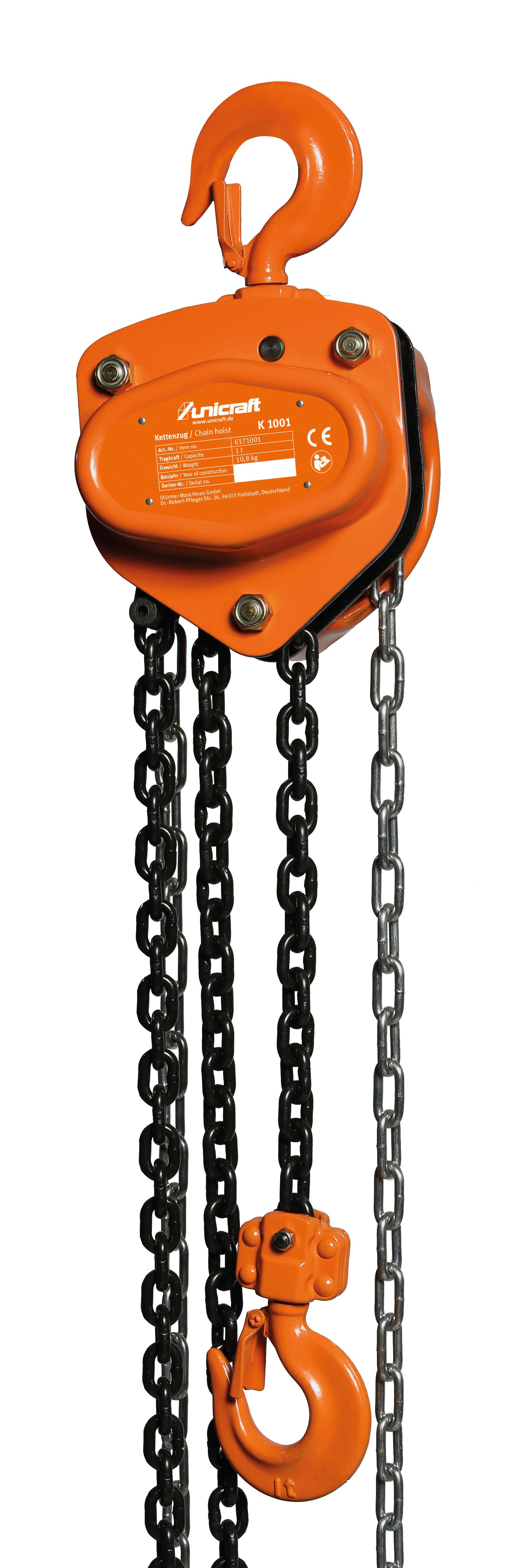 UNICRAFT 6171003 K 3001 Chain Hoist, 3 t capacity