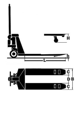 LTF 059500008IN Manual pallet truck with a capacity of 2500 kg