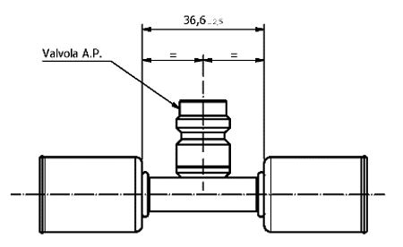 Giunzione DRITTA Tubo 5/16 G6 CON VALV.ALTA PRES