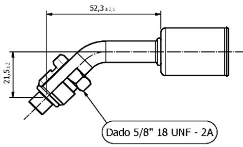 Pipe fitting 5/16 MALE 45° CLAMP G6