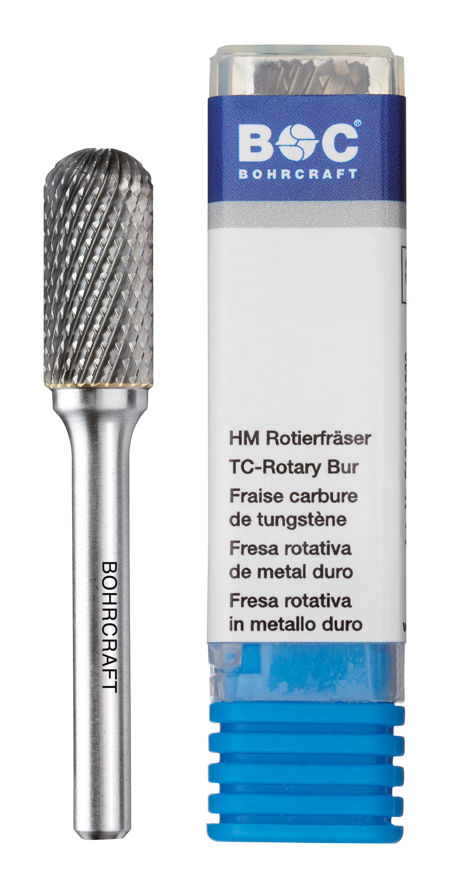 BOHRCRAFT 51120301200 Cylindrical spherical rotary cutter in MD, shape C, DIN 8033 Z4, shank 6 mm ø 12 mm