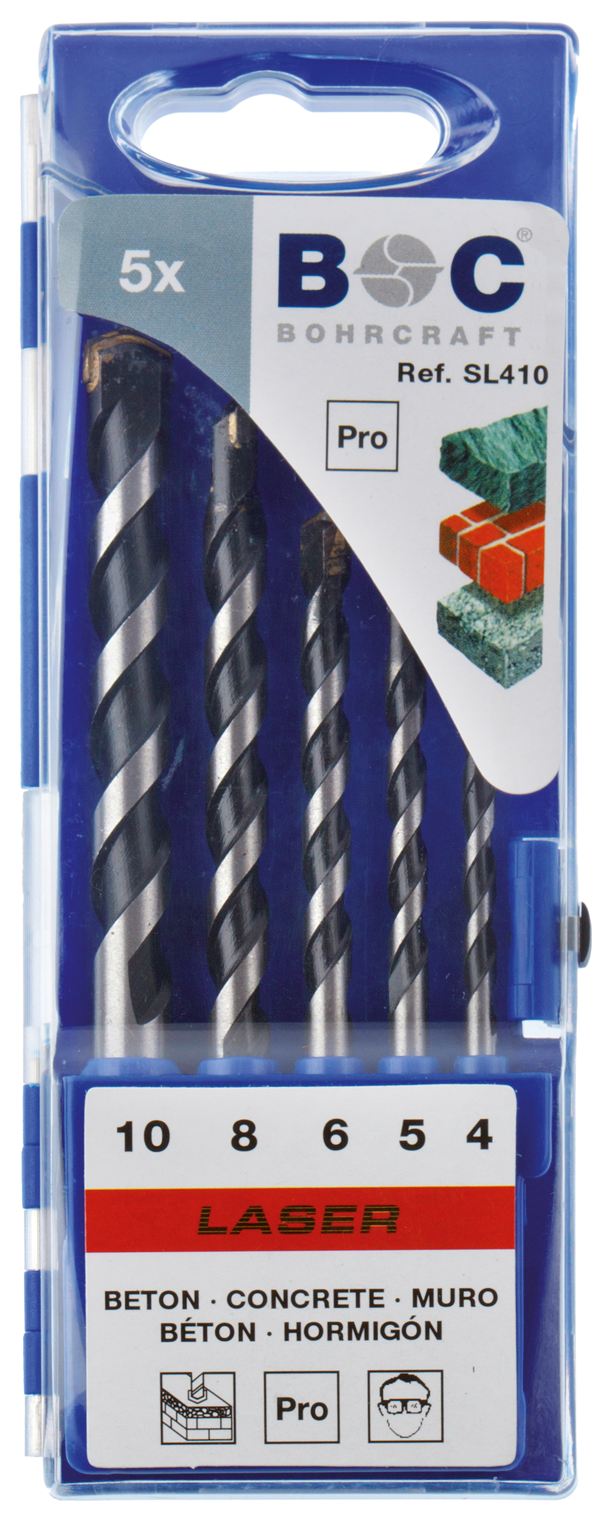 BOHRCRAFT 22501430008 Wall drill bit set with MD inserts ø 3-10 mm 8 pcs. Plastic case