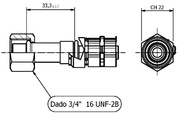 Raccordo FRIGOFLEX G8 180° - O'RING FEMM. R
