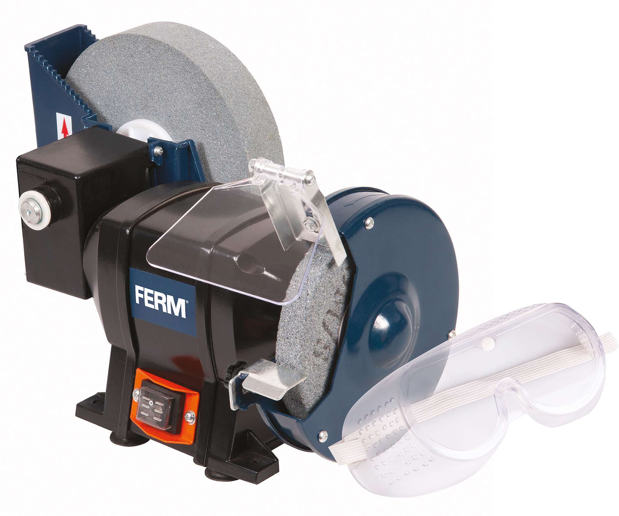 FERM BGM1021 Dry/Wet Bench Grinder 250W, no-load speed 2950 rpm, wheel size 150x20 mm, weight 8.5 kg