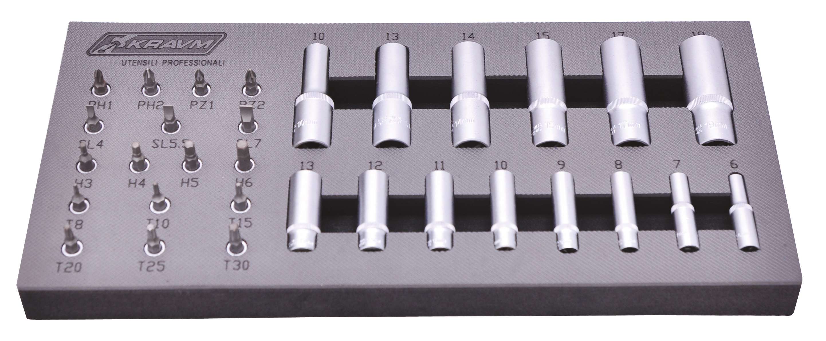 KRAVM E05942 1/2" Socket Set and 1/4" Bits 31 Pieces - Heat Shrink Tubing