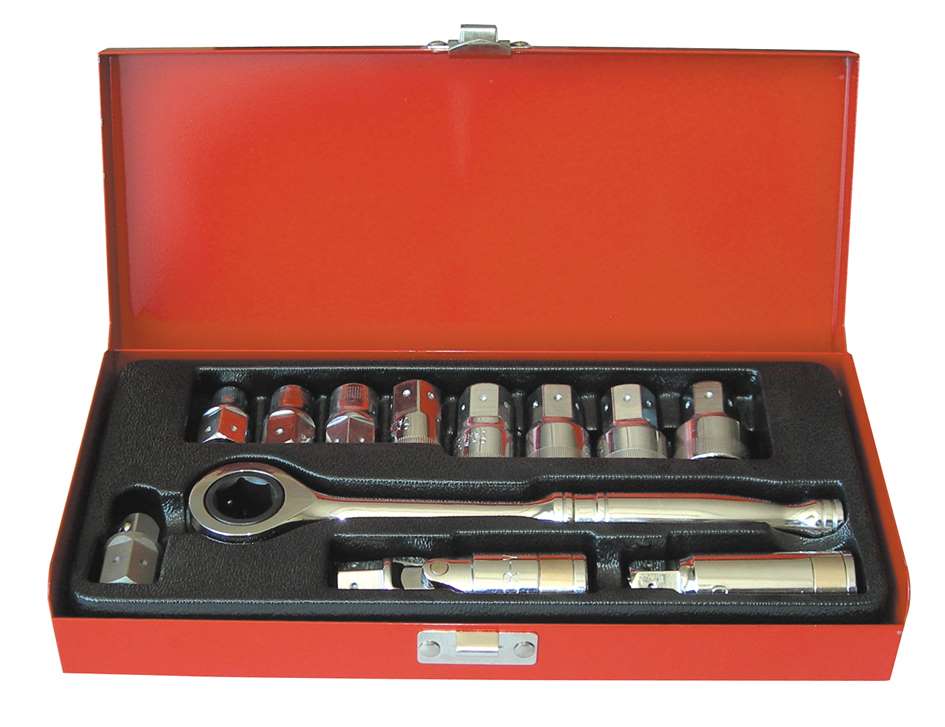 KRAVM 54347 Through socket set 3/8" 8-19 mm