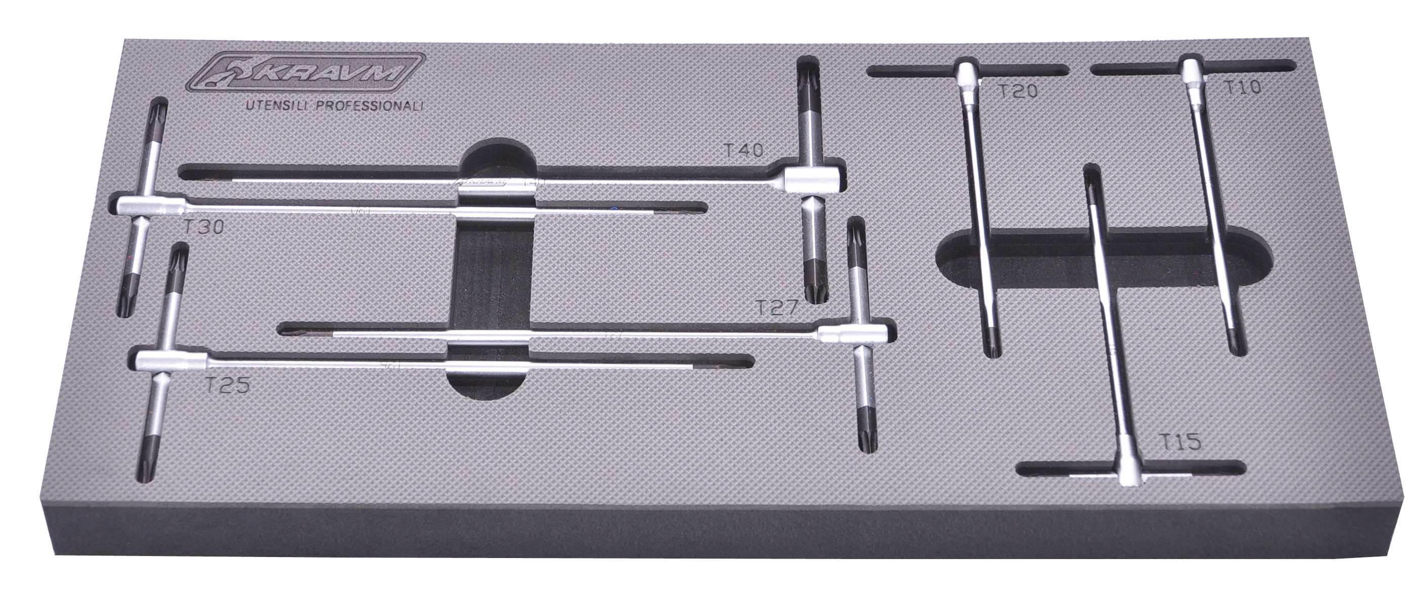 KRAVM E01001 Set of 7 T-handle Torx keys T10-T40 - heat shrinkable