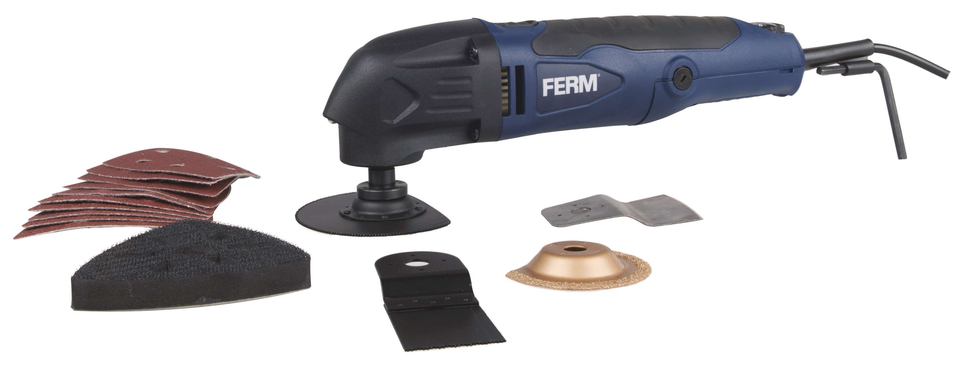 FERM OTM1005 Multi-purpose power tool 280W, cuts/sands/scrapes, no-load pulses 11000-20000/min, weight 2.90 kg