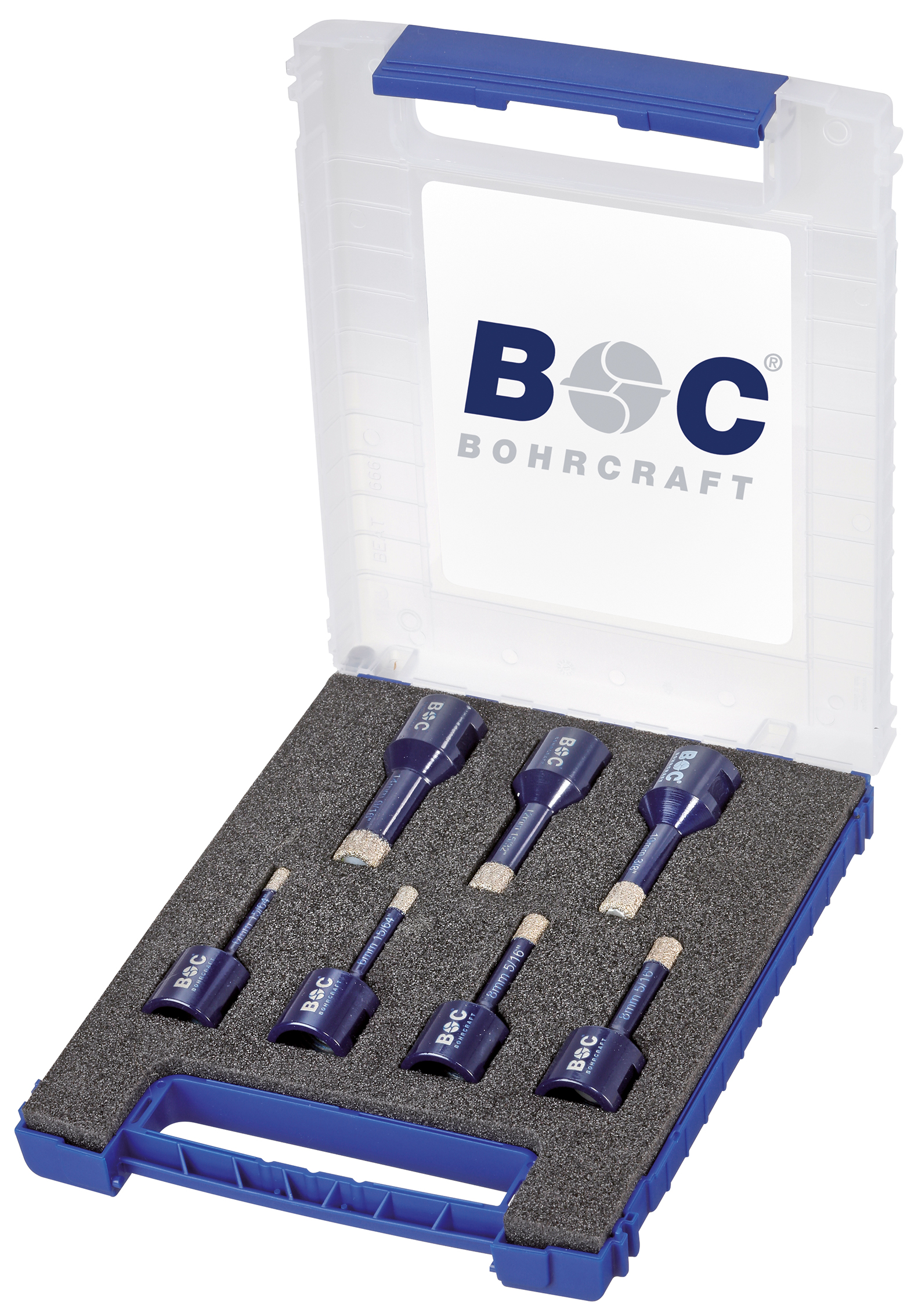 BOHRCRAFT 27021330007 Tile drill bit set with cooling wax ø 6x2-8x2-10-12-14 mm 7 pcs
