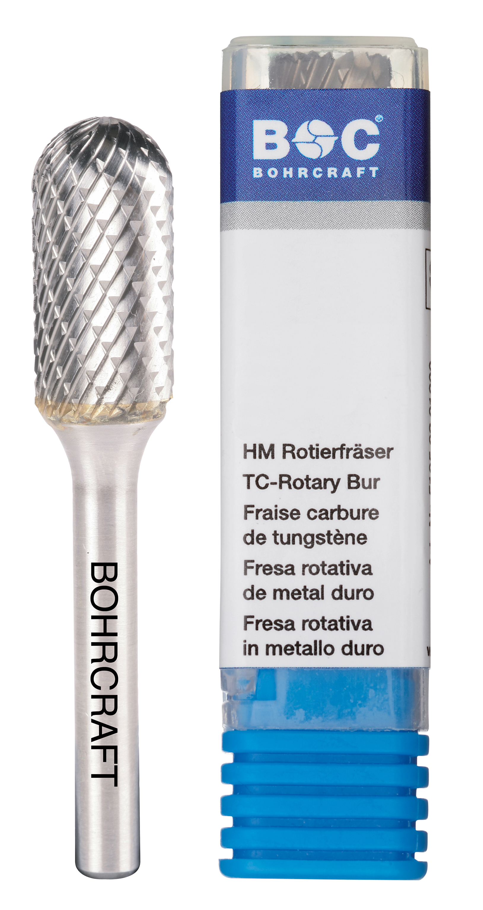 BOHRCRAFT 51100300303 Cylindrical spherical rotary milling cutter in MD, shape C, DIN 8033 Z3-X, shank 3 mm ø 3 mm