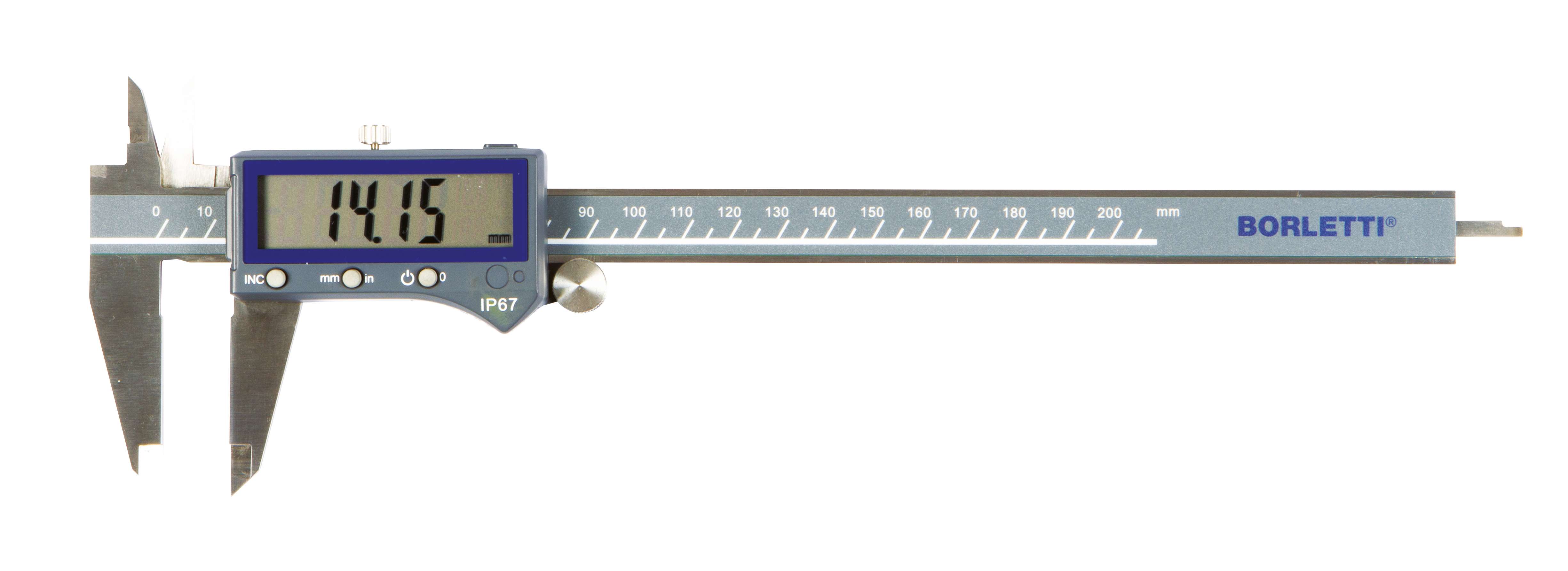 Borletti CEB200 Digital Calliper IP67 in stainless steel, 200mm