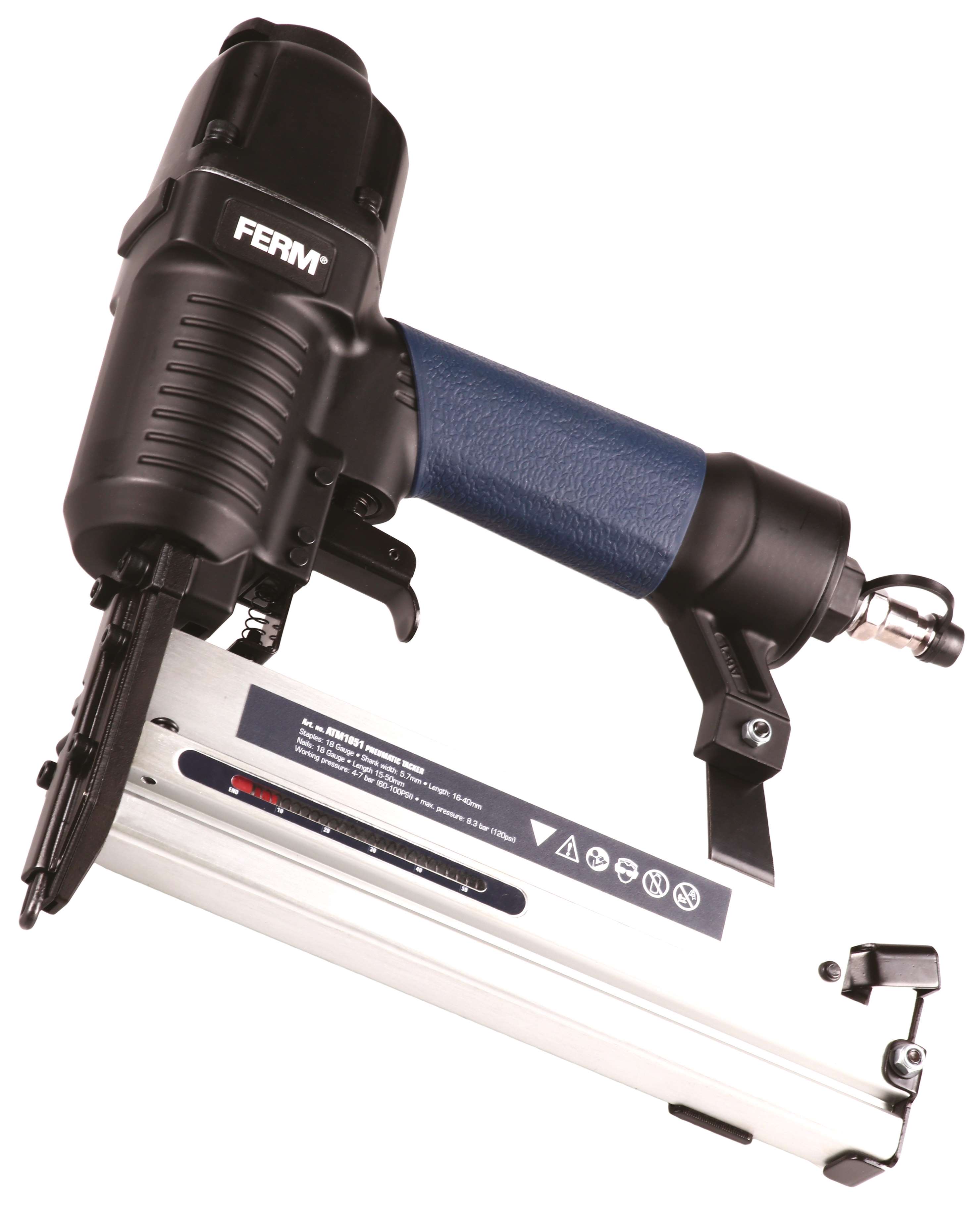FERM ATM1051 Pneumatic stapler/nailer - operating pressure 7 bar - weight 2.2 kg