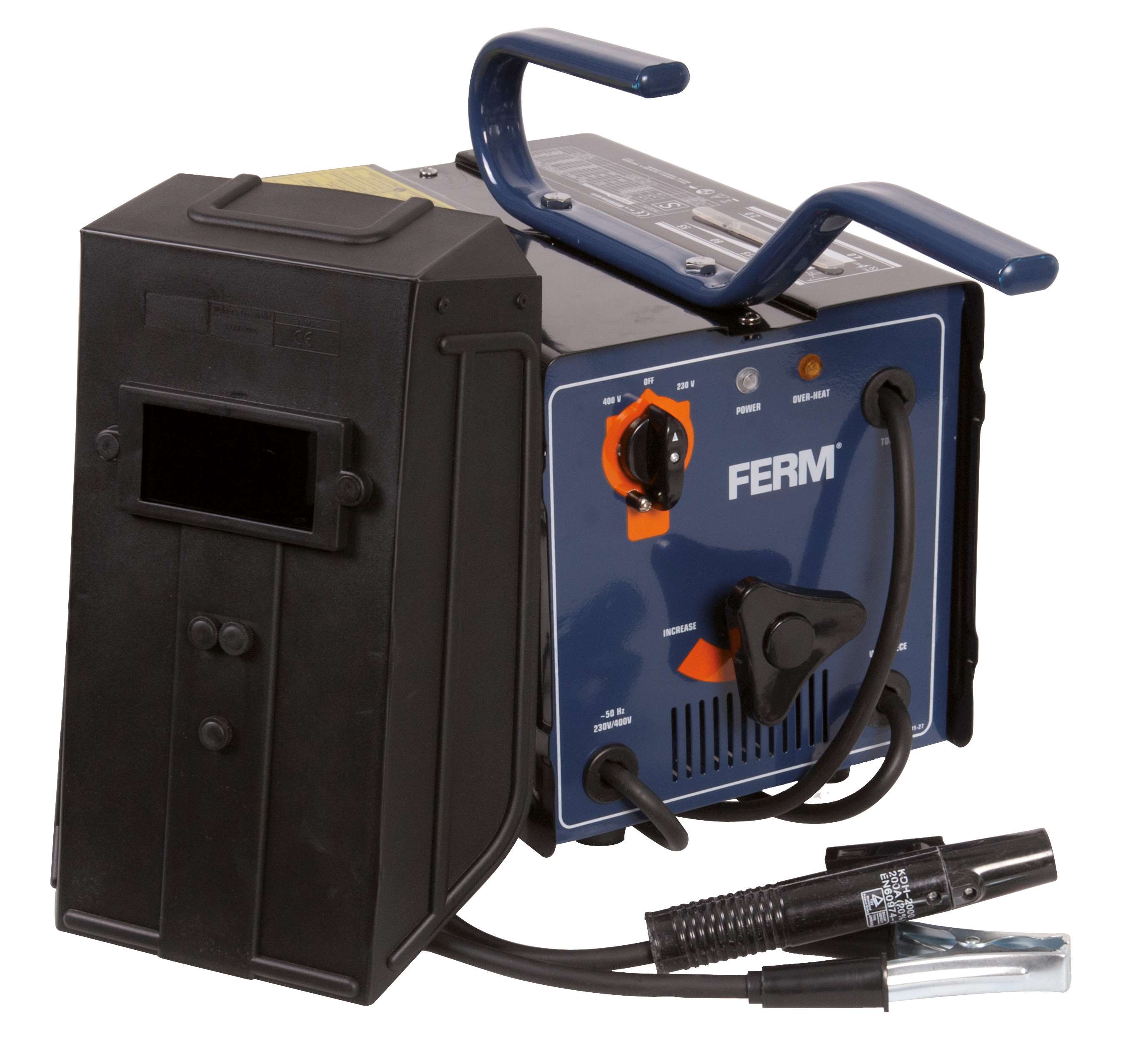 FERM WEM1035 Arc Welder, welding current at 230V 55-140A and at 400V 55-160A, weight 22 kg