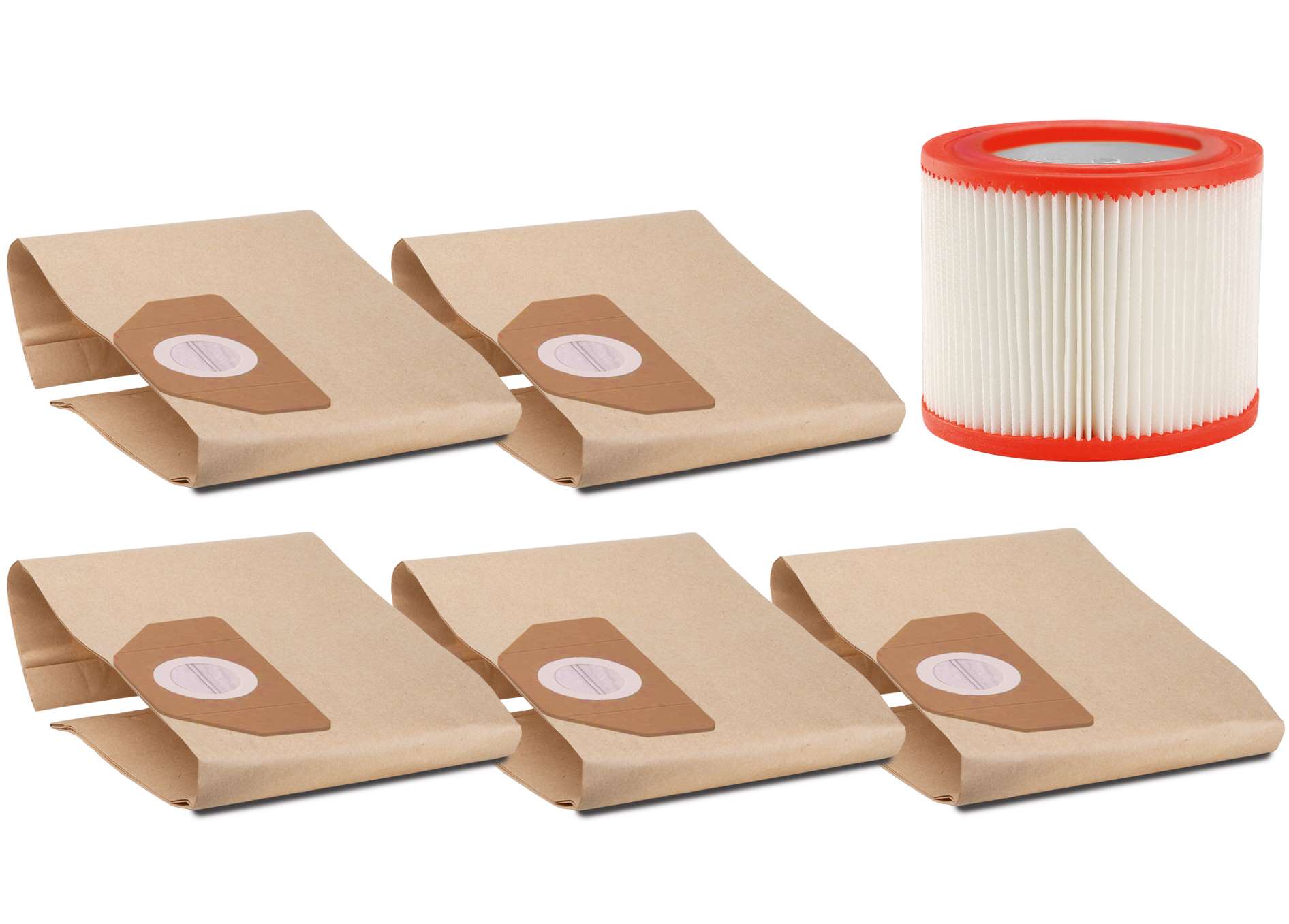 CLEANCRAFT 7013476 Basic kit: 5 paper filter bags 1 cartridge filter for wetCAT 118