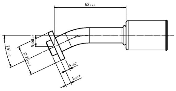 25° FITTING FOR Pipe 13/32