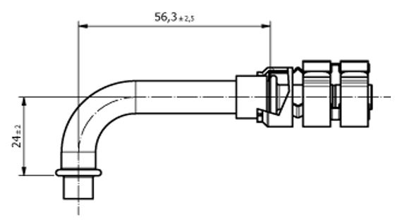 Pipe fitting FRIG.CLAMP 90° PER V.E. G6